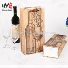 Logo printed customized paper packaging wine bag